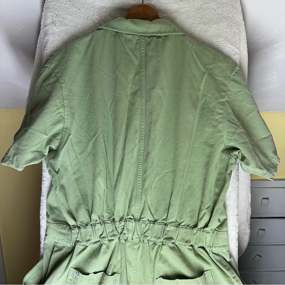 Big Bud Press Sage Green Unisex Jumpsuit Coverall Short Sleeve 3XL Wide Leg Boho - Picture 8 of 11